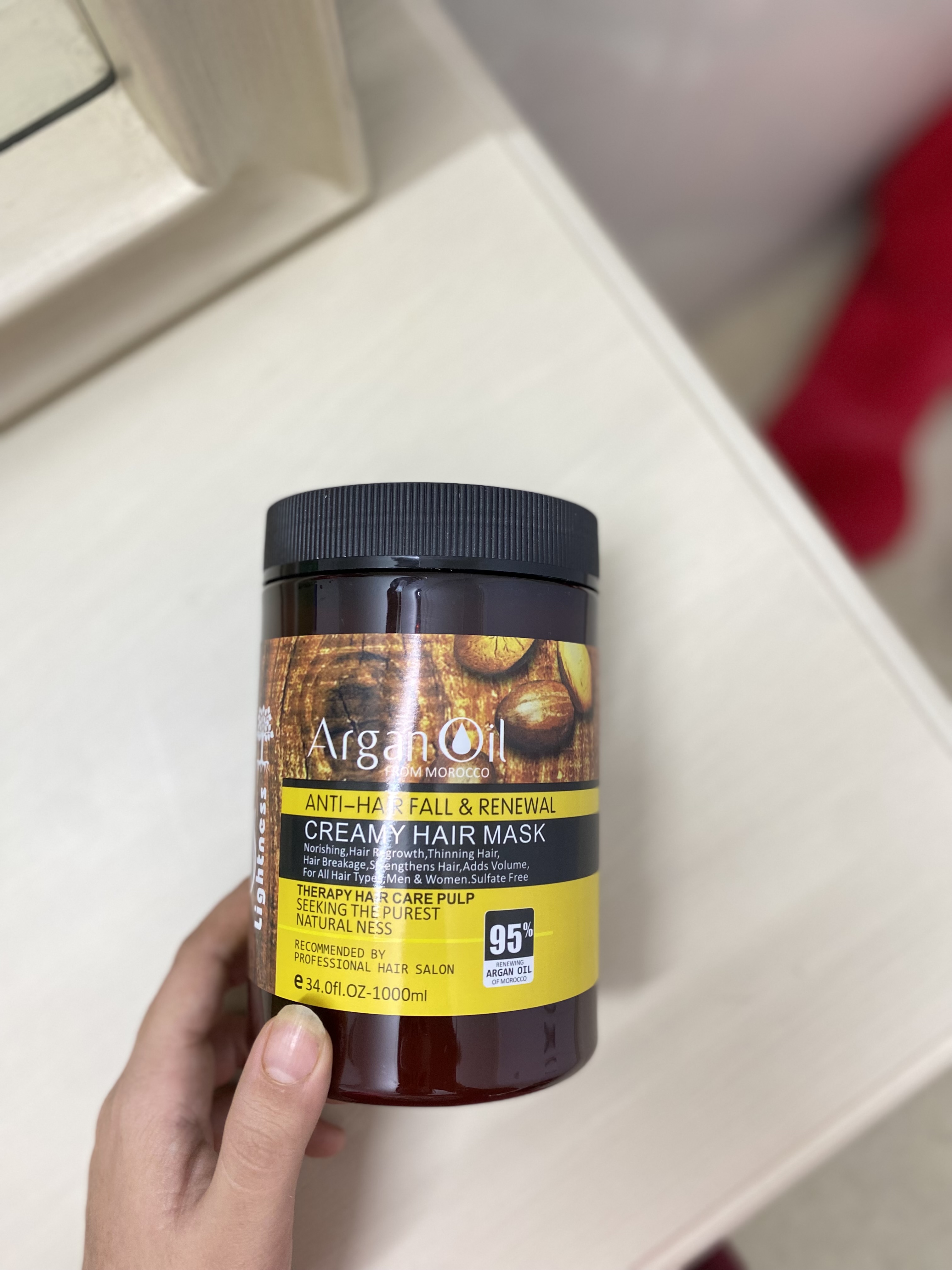 Lightness Argan Oil ماسک مو آرگان لایتنس بدون سولفات تقویت کننده و نرم کننده مو  ۱۰۰۰ میل